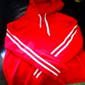 Red crop hoodie